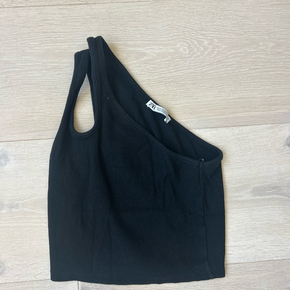 Zara Black Asymmetrical Tank Top